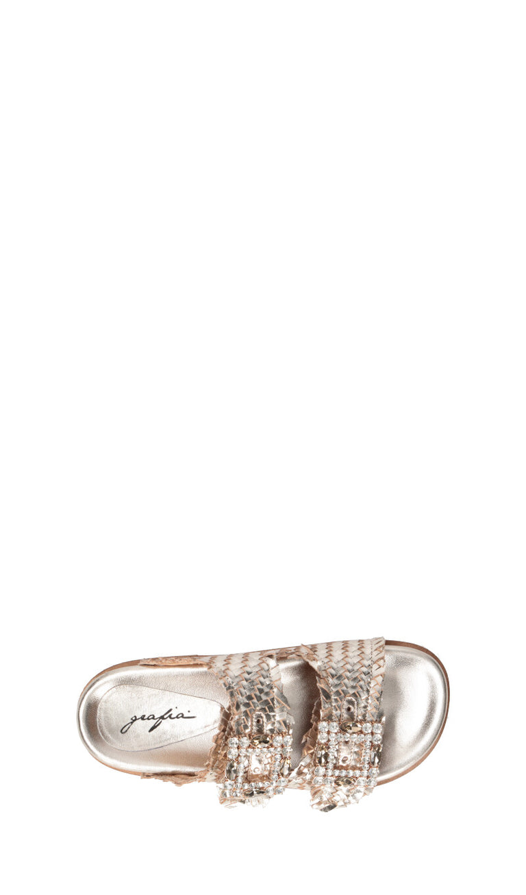 GRAFIA Ciabatta donna platino in pelle