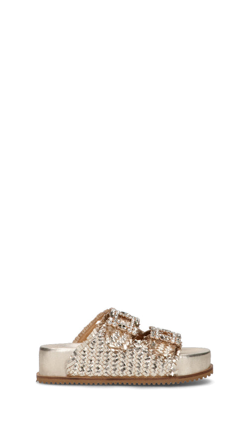 GRAFIA Ciabatta donna platino in pelle