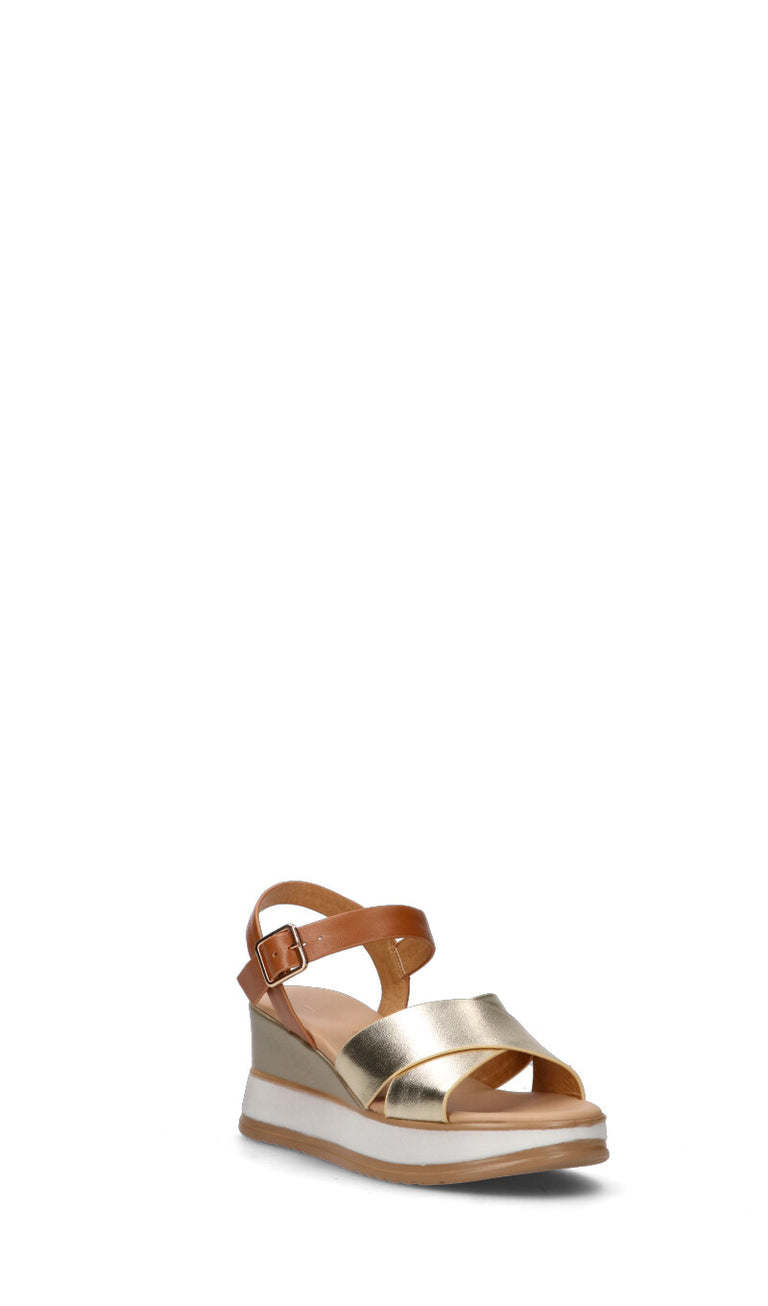 ROBERTA GINEPRI Sandalo donna oro/marrone in pelle