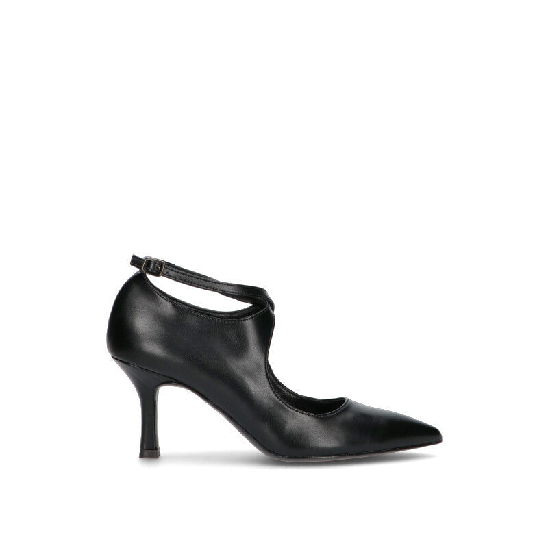 REBECCA VAN DICK Décolleté donna nera in pelle