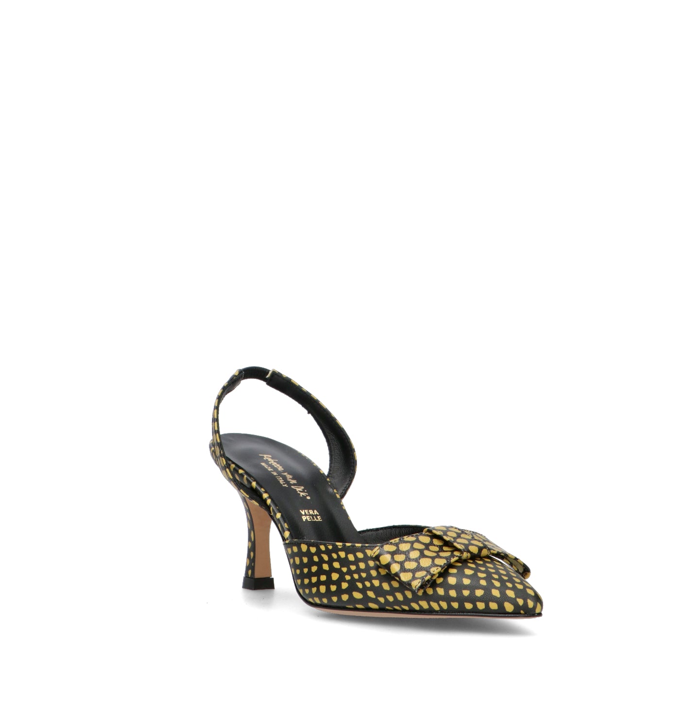 REBECCA VAN DIK Slingback donna nera/gialla