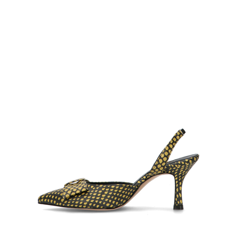 REBECCA VAN DIK Slingback donna nera/gialla