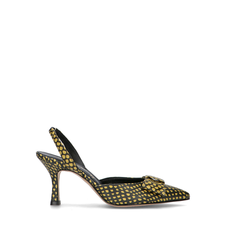REBECCA VAN DIK Slingback donna nera/gialla