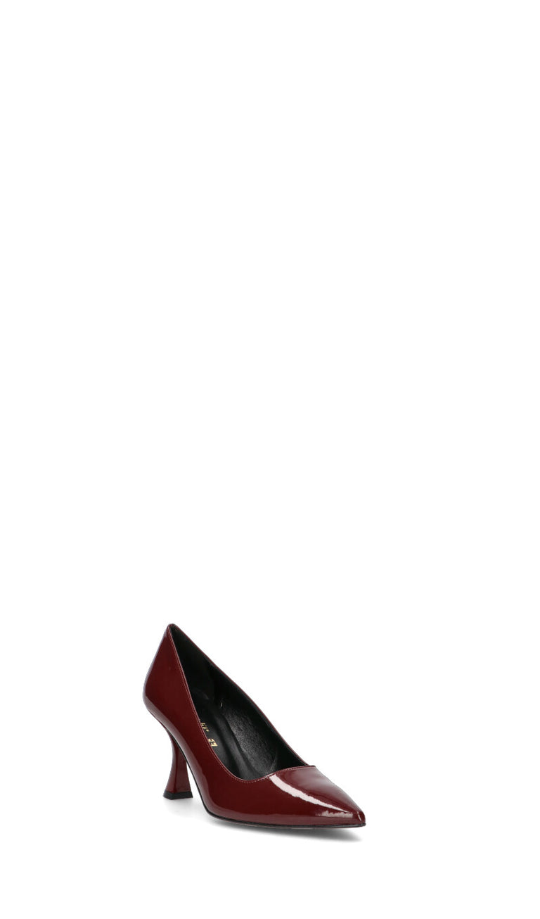 REBECCA VAN DIK Décolleté donna bordeaux in pelle verniciata