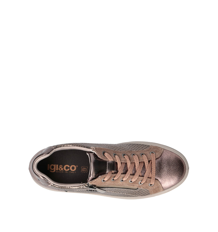 IGI&CO Sneaker donna taupe in pelle
