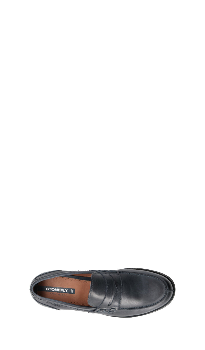 STONEFLY Mocassino uomo blu in pelle