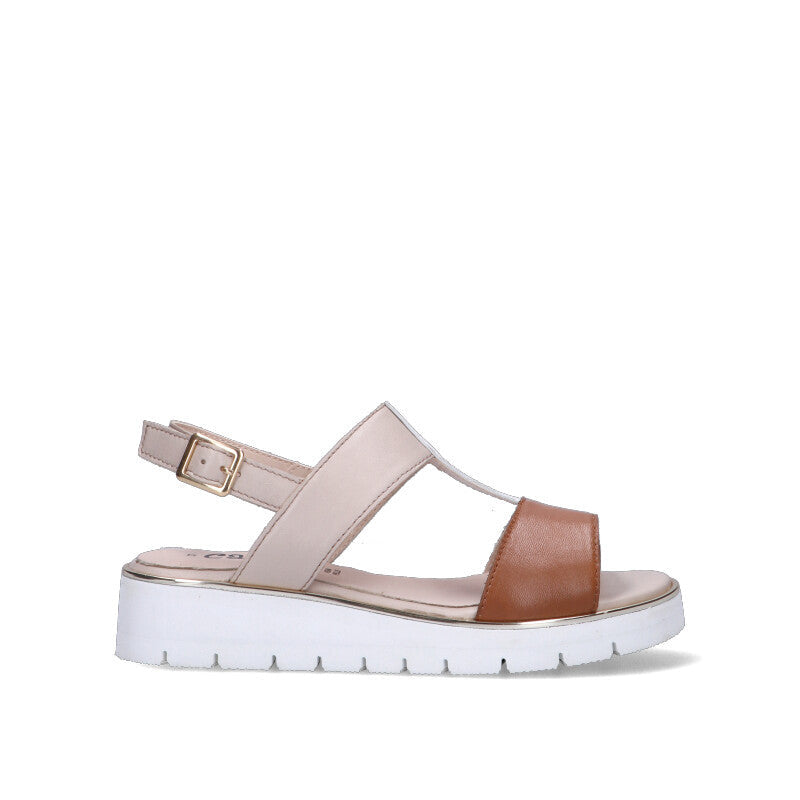 CAMILA Sandalo donna beige in pelle