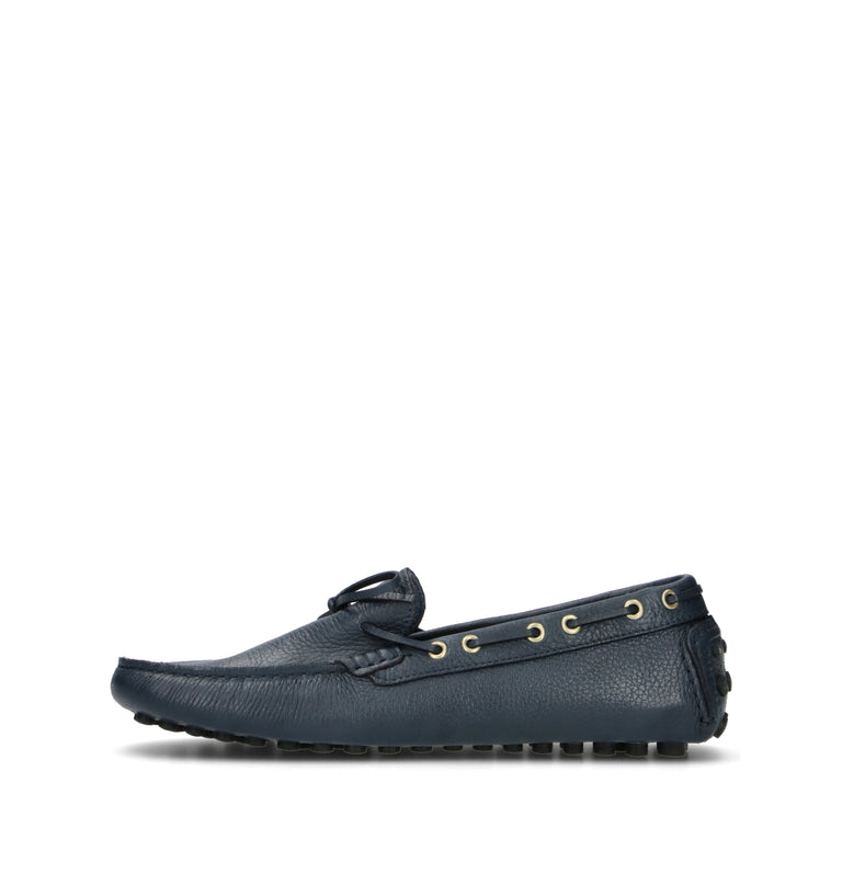ANTICA CUOIERIA Mocassino uomo blu in pelle
