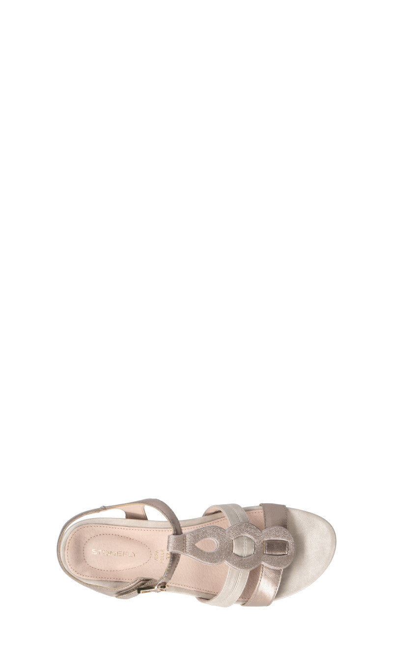STONEFLY Sandalo donna platino in pelle