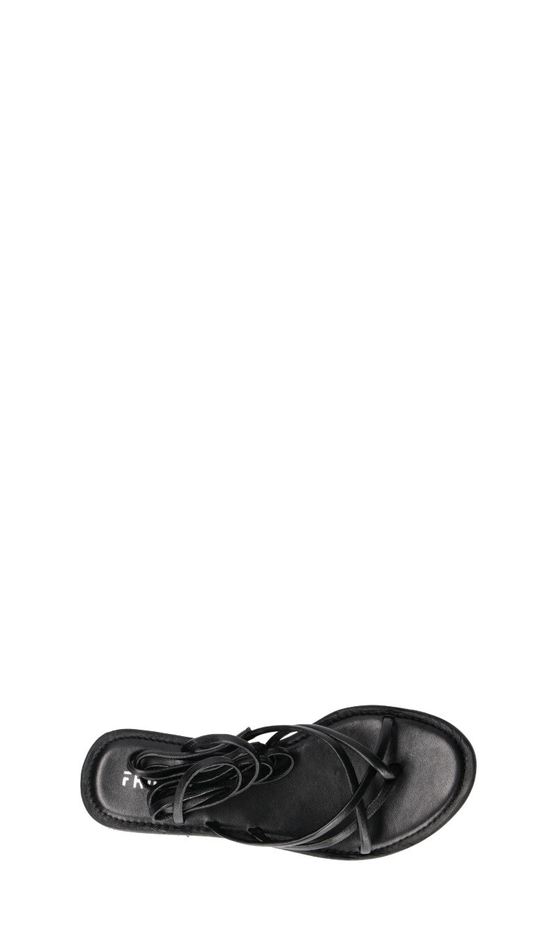 FRICKY Sandalo donna alla schiava nero in pelle