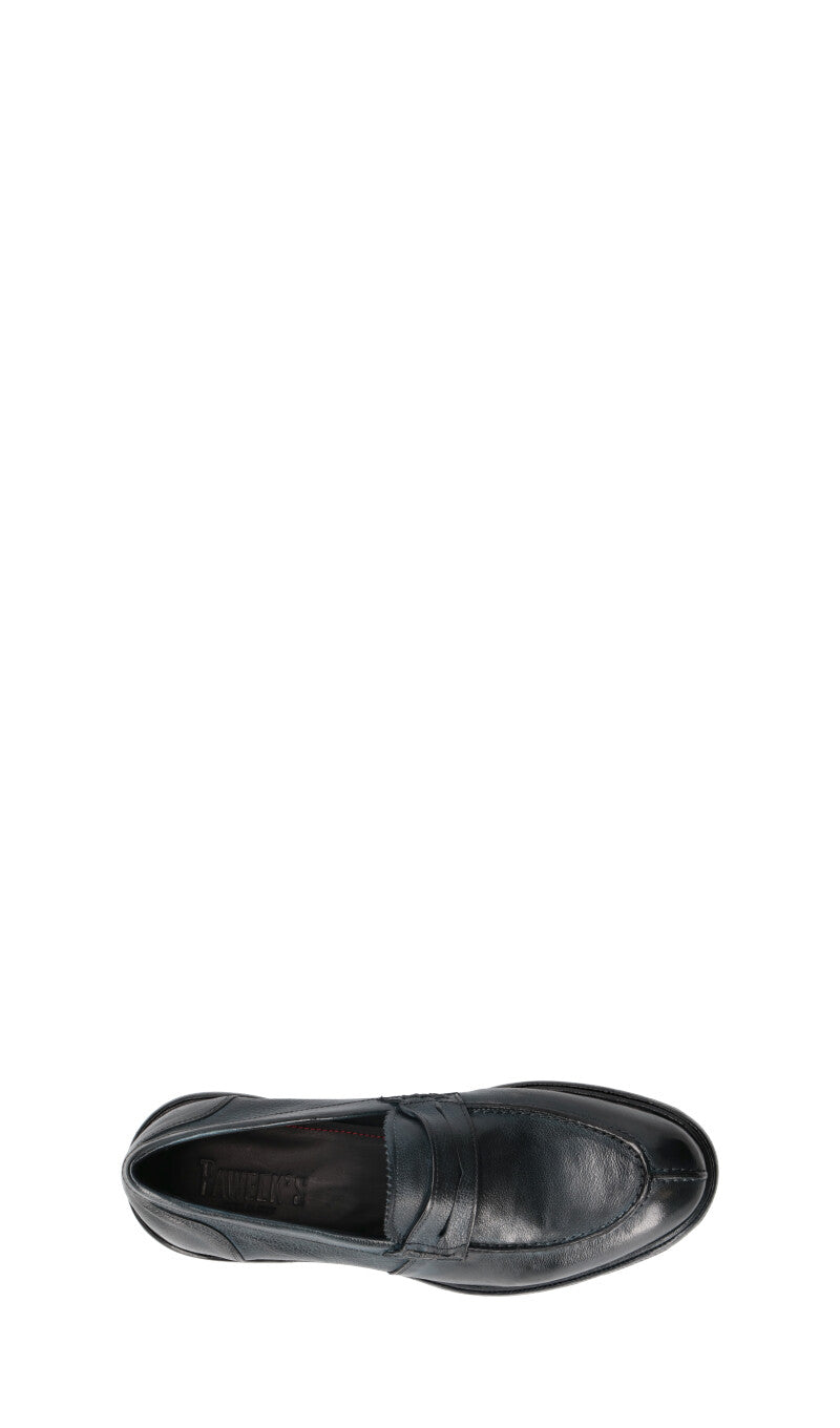 PAWELK'S Mocassino uomo blu in pelle