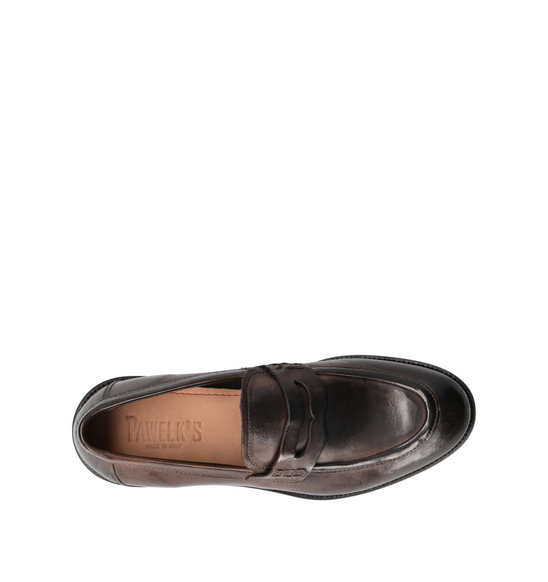 PAWELK'S Mocassino uomo marrone in pelle