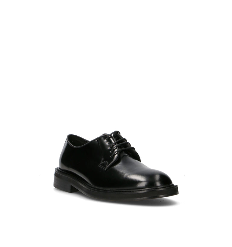 ANTICA CUOIERIA Stringata uomo nera in pelle