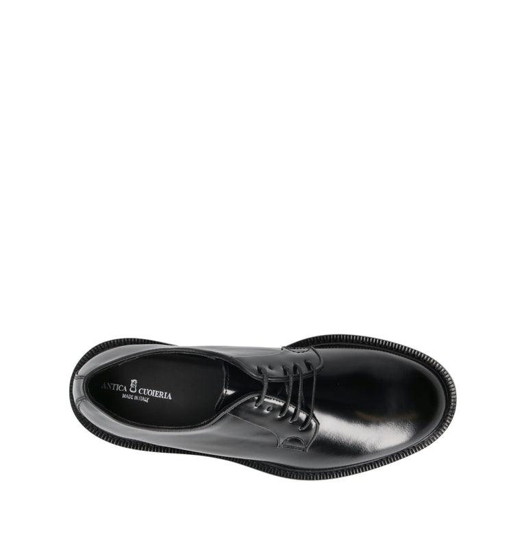 ANTICA CUOIERIA Stringata uomo nera in pelle