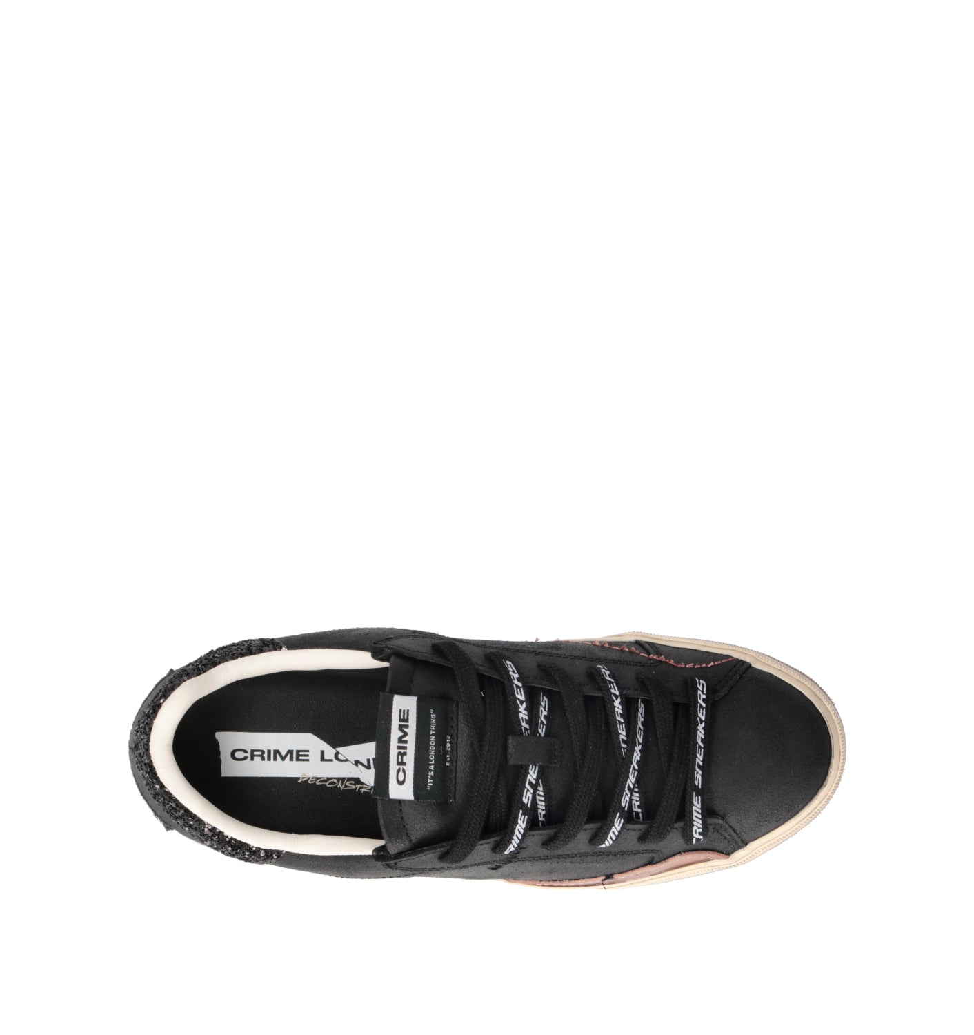 CRIME Sneaker donna nera in pelle