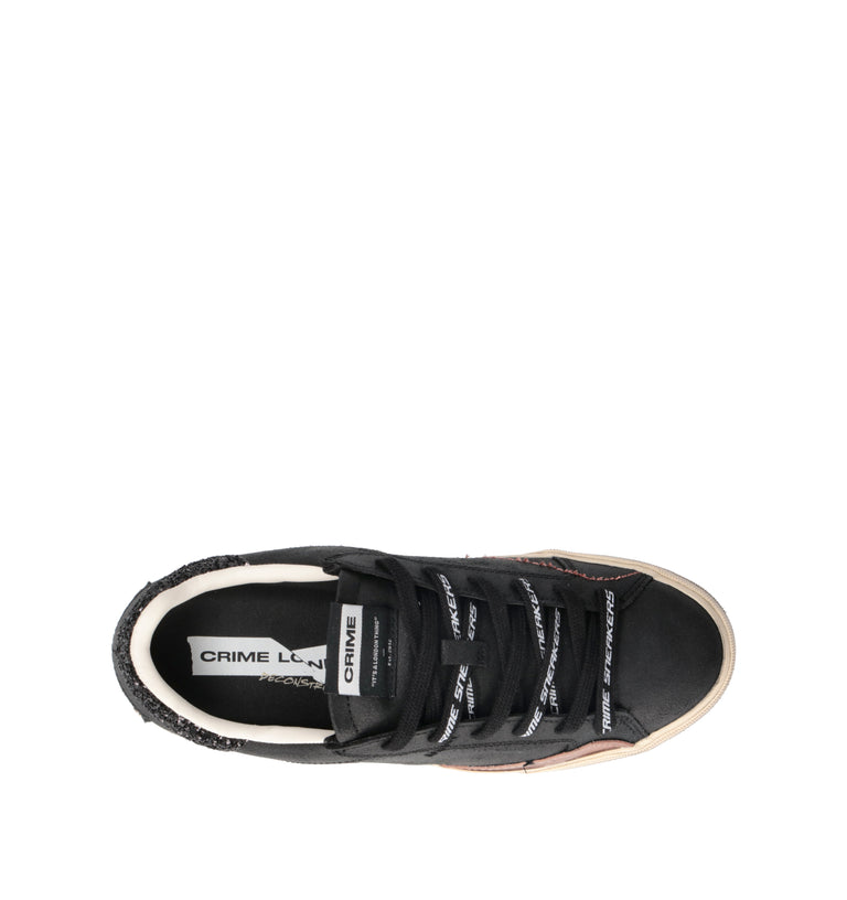 CRIME Sneaker donna nera in pelle