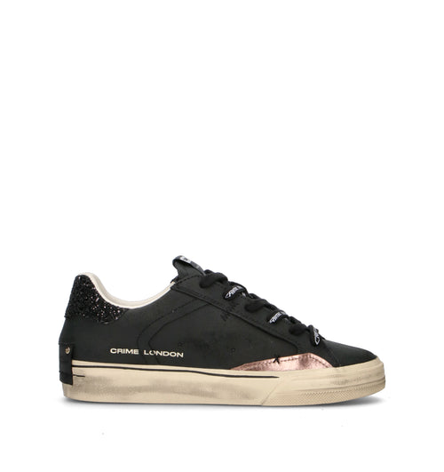 CRIME Sneaker donna nera in pelle