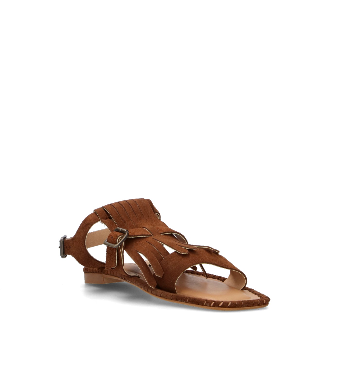 ANTICA CUOIERIA Sandalo donna marrone in suede