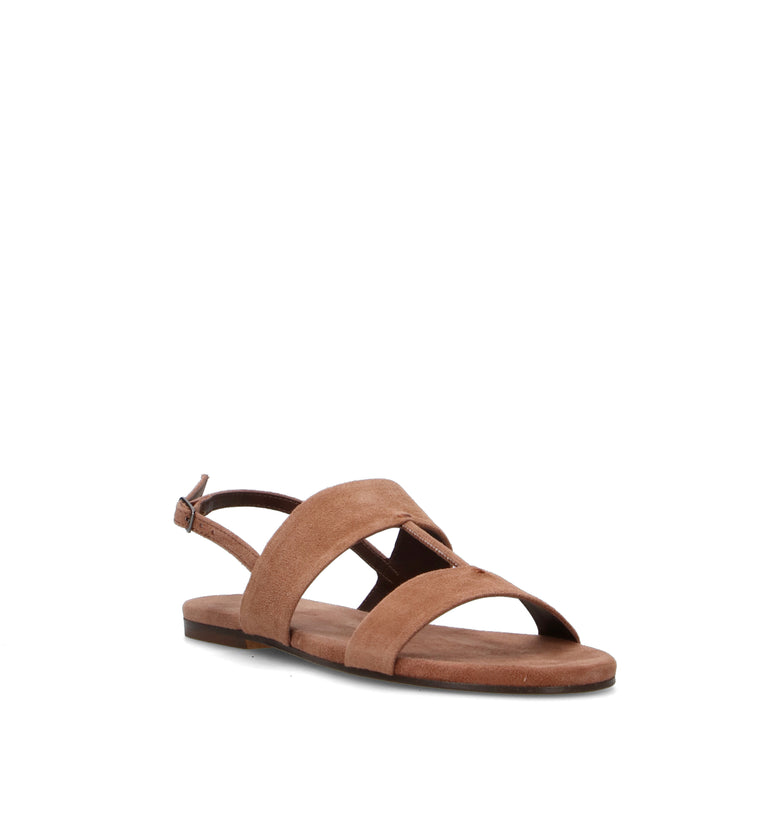 ANTICA CUOIERIA Sandalo donna marrone in suede