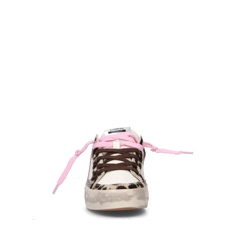 CRIME Sneaker donna bianca/maculata in pelle
