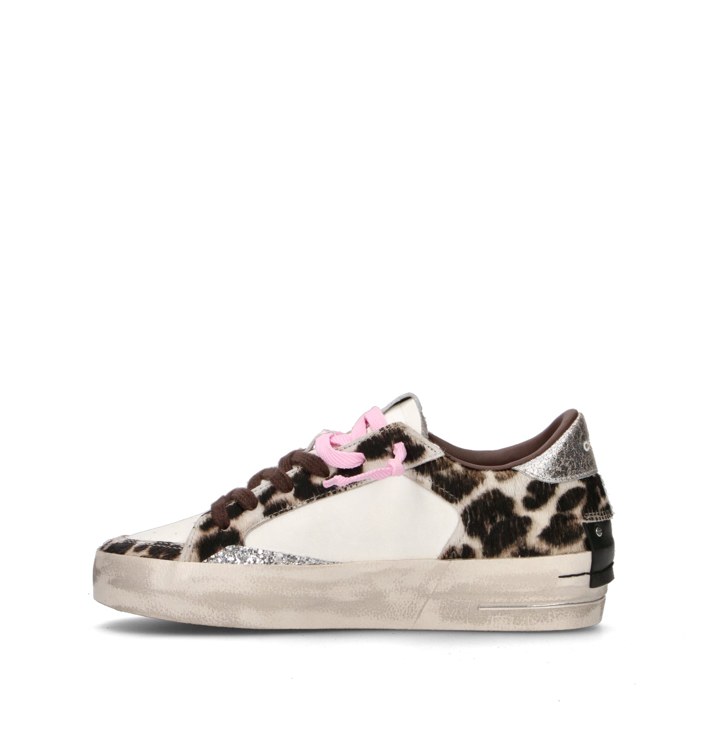 CRIME Sneaker donna bianca/maculata in pelle