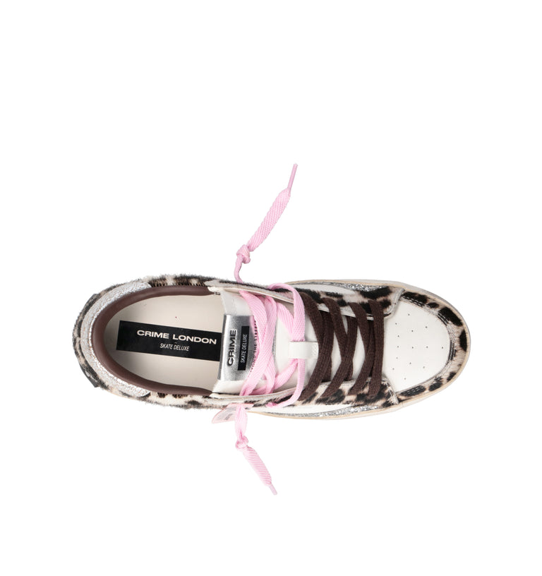 CRIME Sneaker donna bianca/maculata in pelle