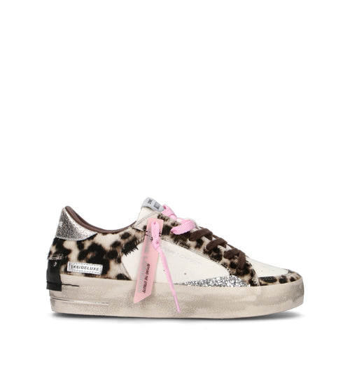 CRIME Sneaker donna bianca/maculata in pelle