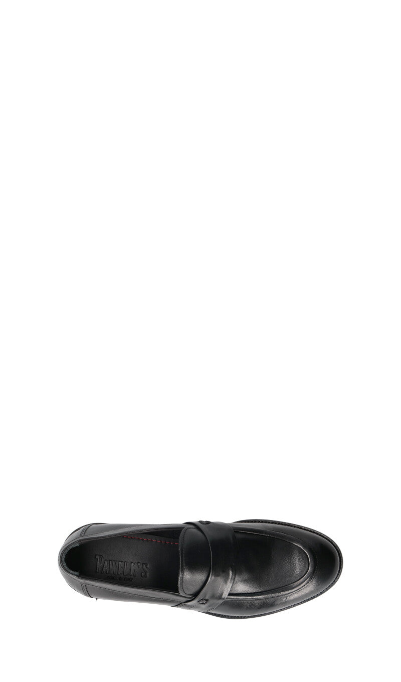 PAWELK'S Mocassino uomo nero in pelle
