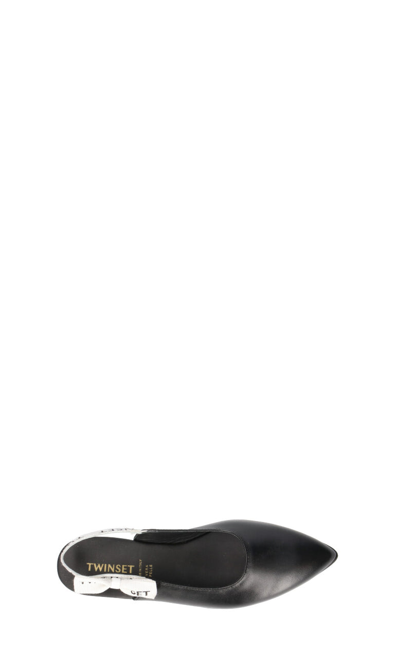 TWIN SETSIMONA BARBIERI Slingback donna nera in pelle