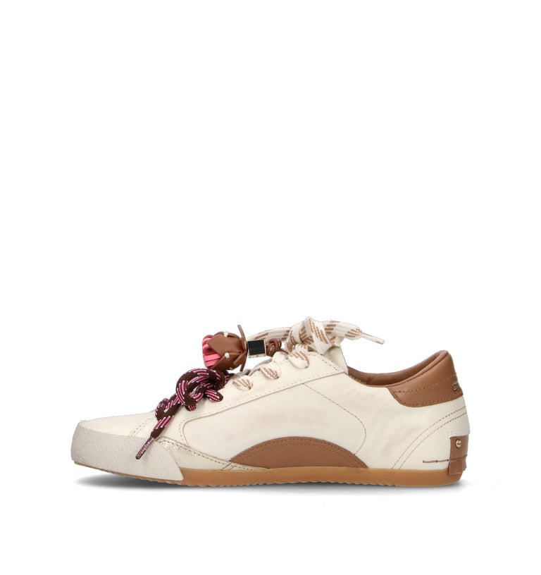 CRIME Sneaker donna bianca in pelle