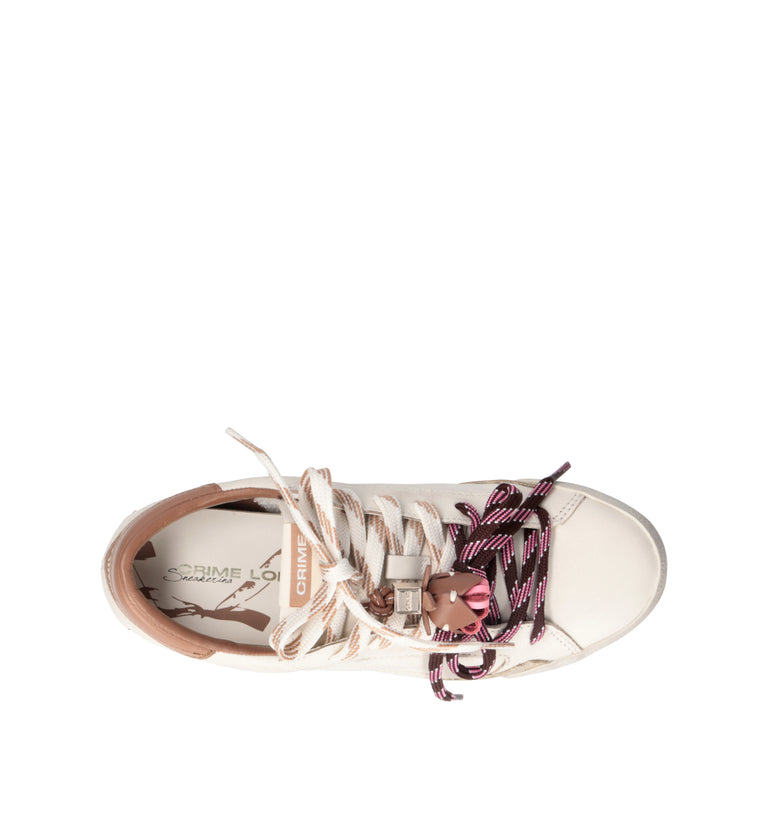 CRIME Sneaker donna bianca in pelle