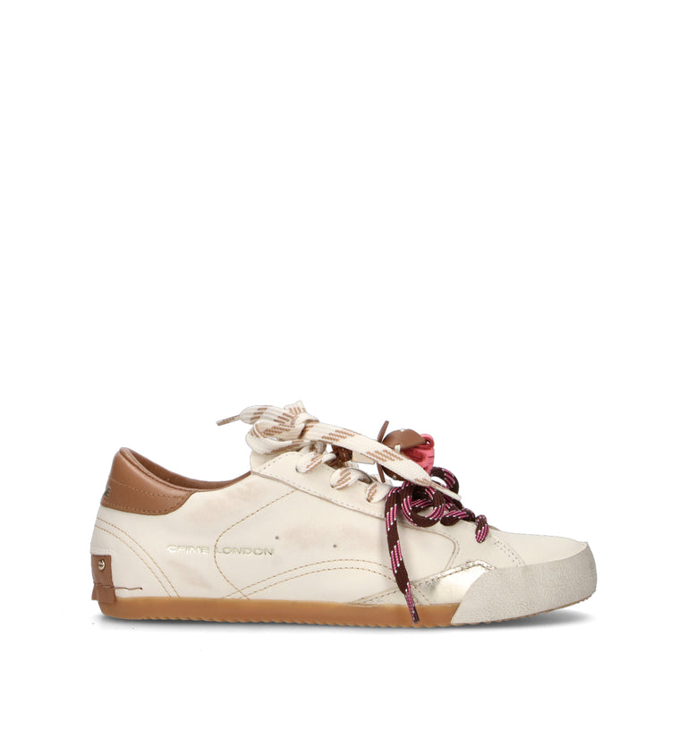 CRIME Sneaker donna bianca in pelle