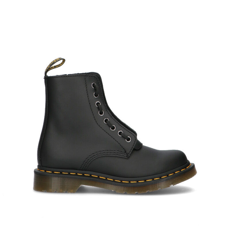DR. MARTENS - PASCAL FRNT ZIP Donna anfibio nero in pelle