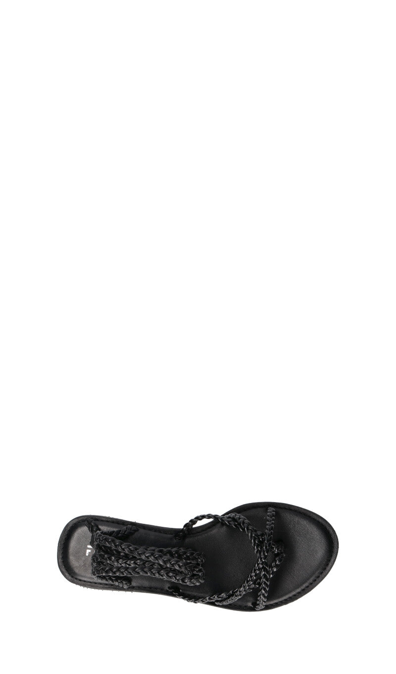 FRICKY Sandalo donna alla schiava nero in pelle
