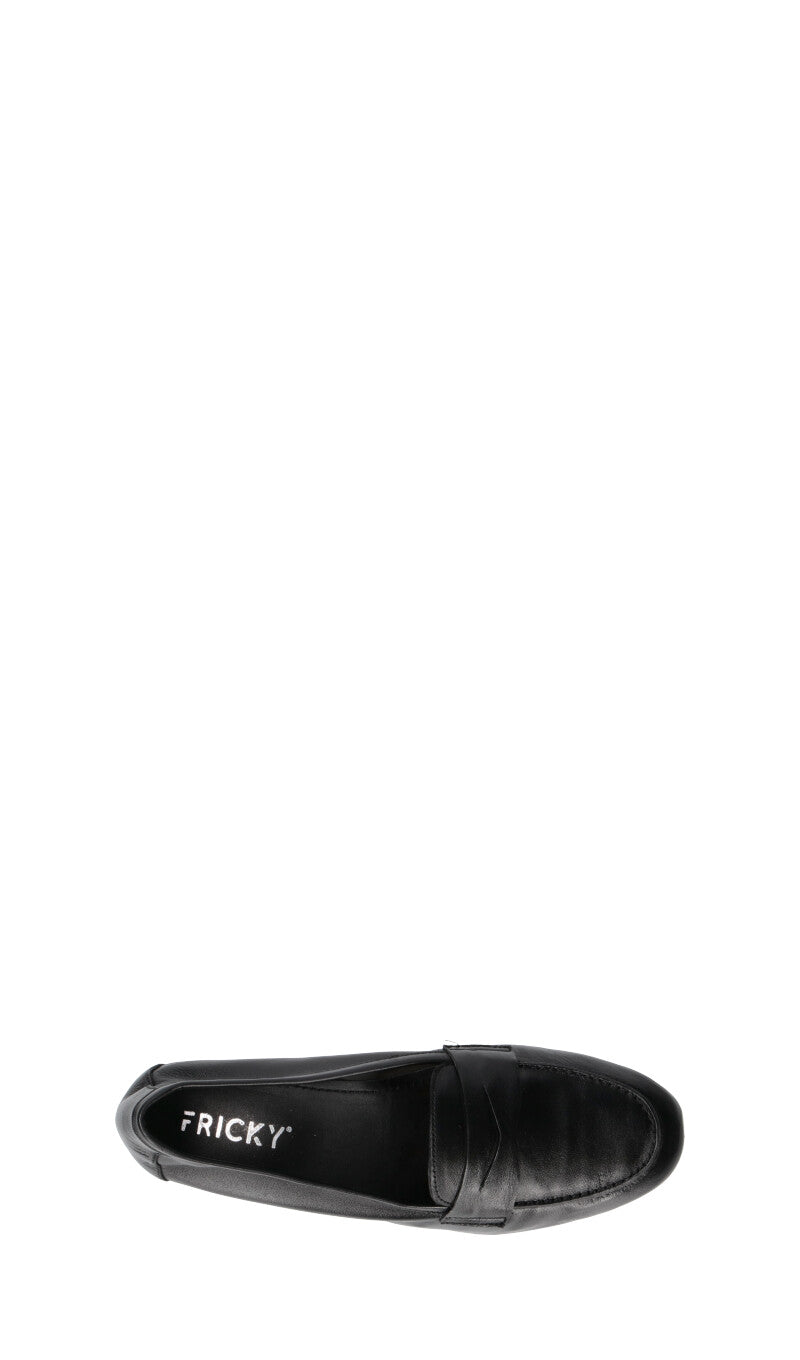 FRICKY Mocassino donna nero in pelle
