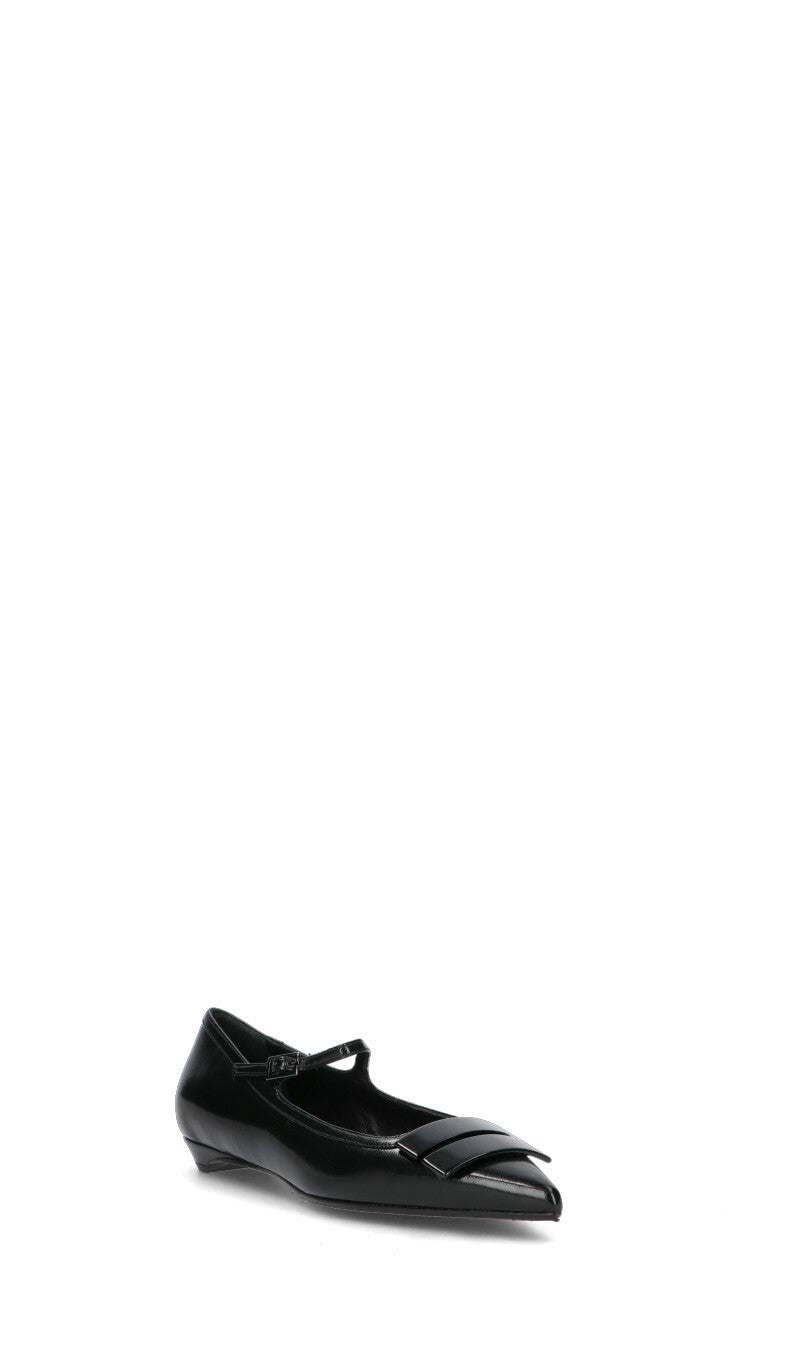 CHANTAL 1962 Ballerina donna nera in pelle