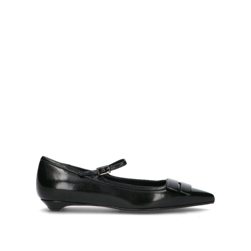 CHANTAL 1962 Ballerina donna nera in pelle