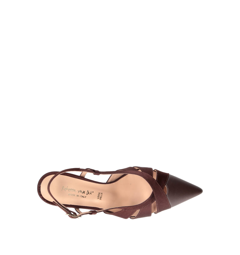 REBECCA VAN DIK Slingback donna testa di moro