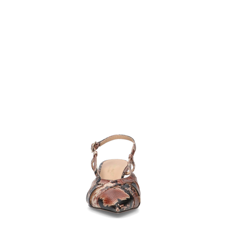 REBECCA VAN DIK Slingback donna cuoio/nera