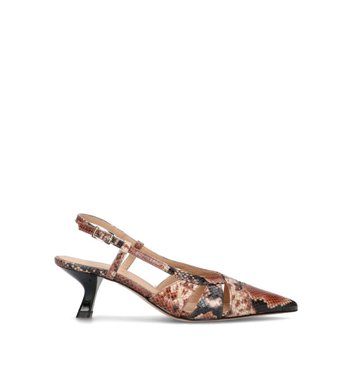 REBECCA VAN DIK Slingback donna cuoio/nera