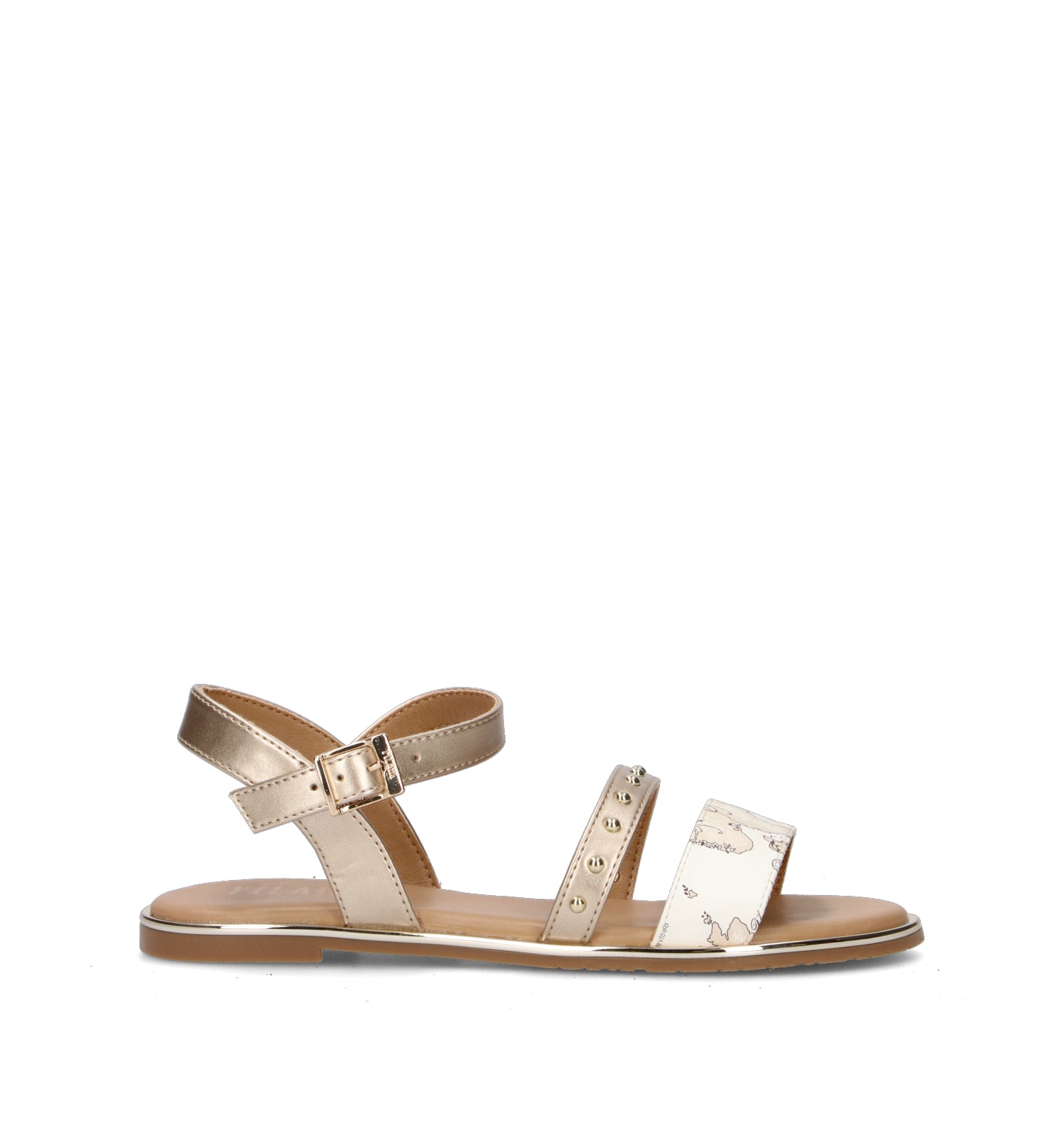 ALVIERO MARTINI Sandalo ragazza platino/bianco