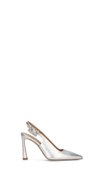 CHANTAL 1962 Slingback donna argento in pelle