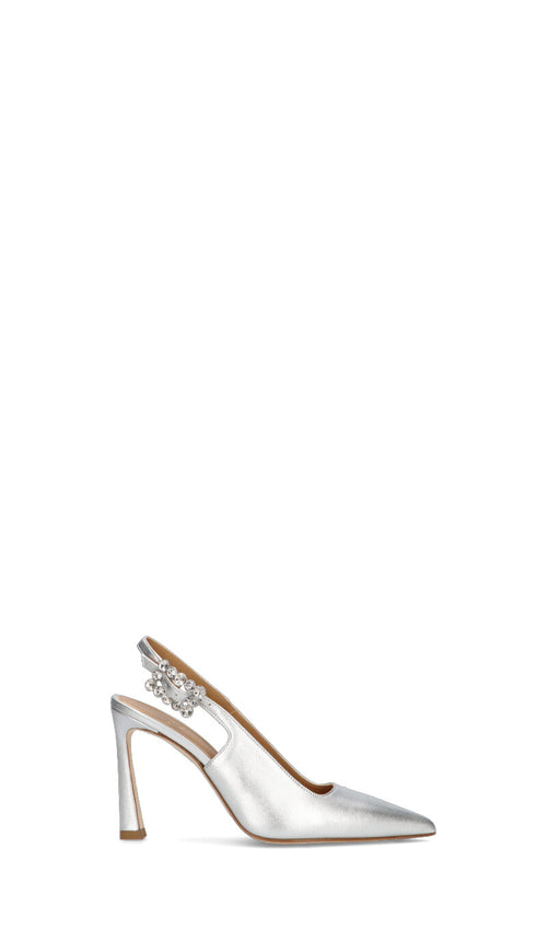 CHANTAL 1962 Slingback donna argento in pelle