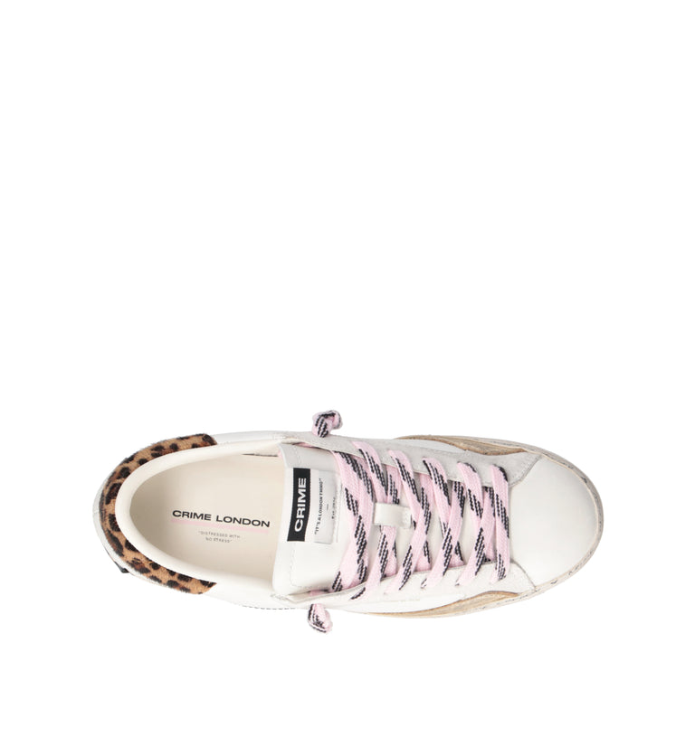 CRIME Sneaker donna bianca in pelle