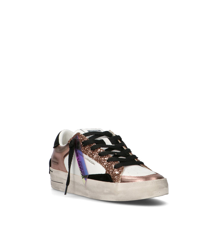 CRIME Sneaker donna bianca in pelle
