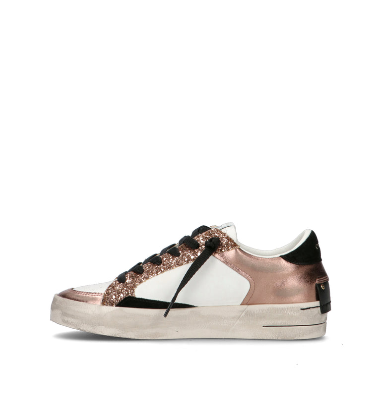 CRIME Sneaker donna bianca in pelle