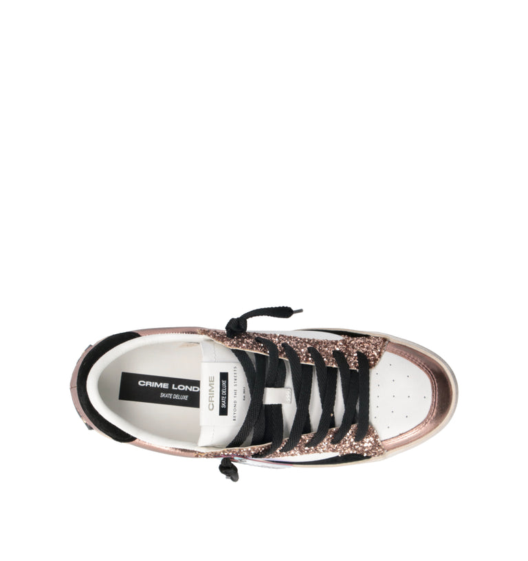 CRIME Sneaker donna bianca in pelle