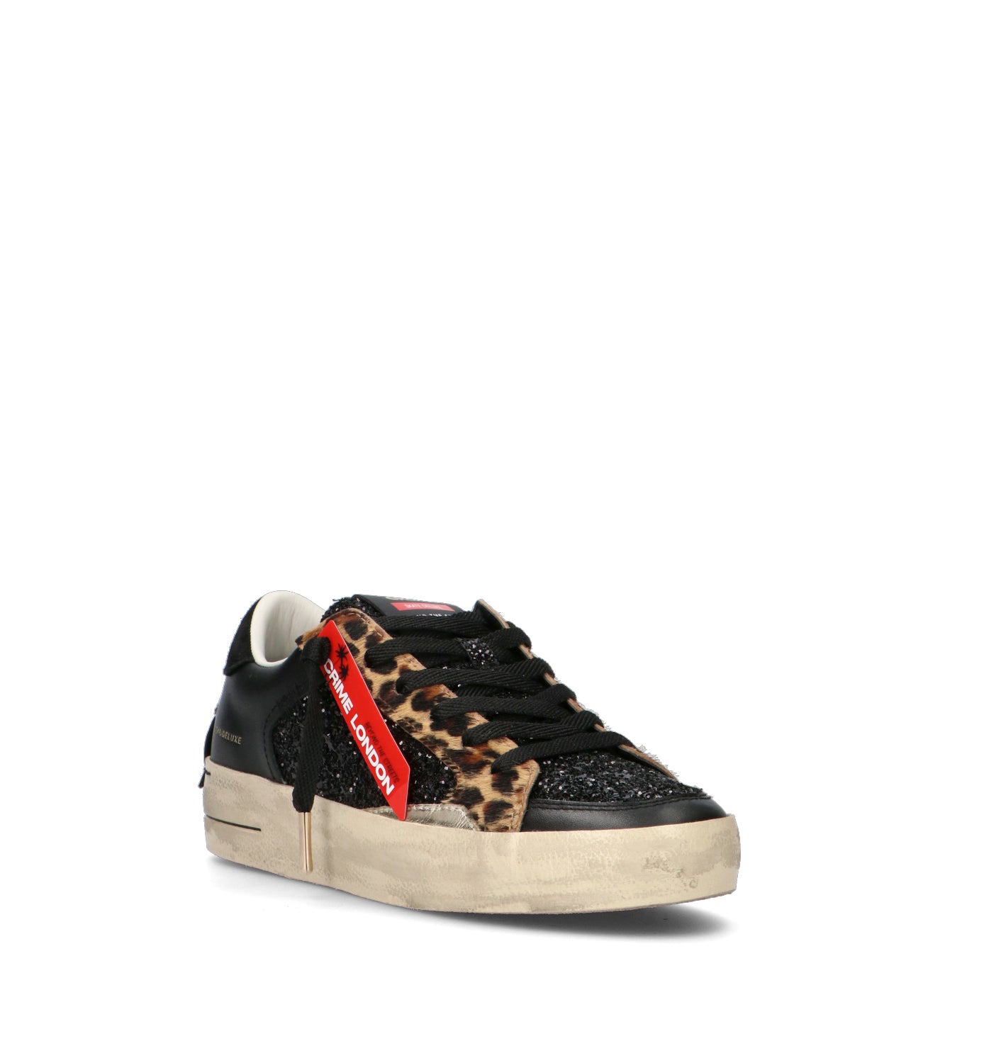 CRIME Sneaker donna nera in pelle