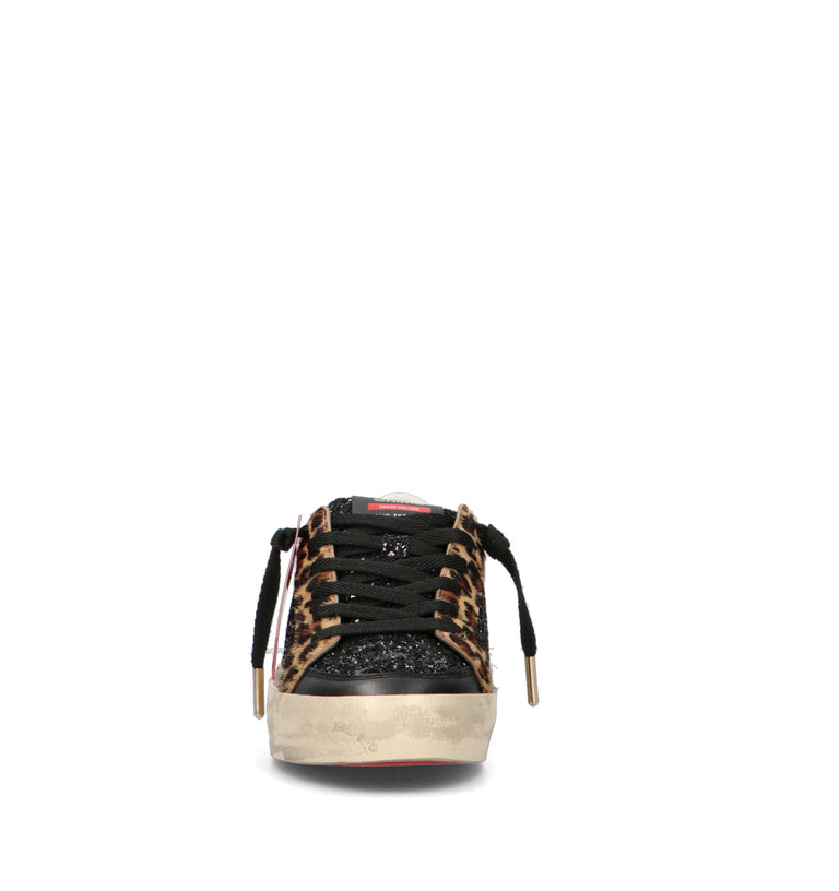 CRIME Sneaker donna nera in pelle