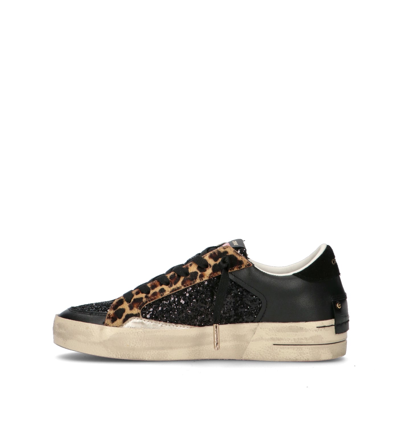CRIME Sneaker donna nera in pelle